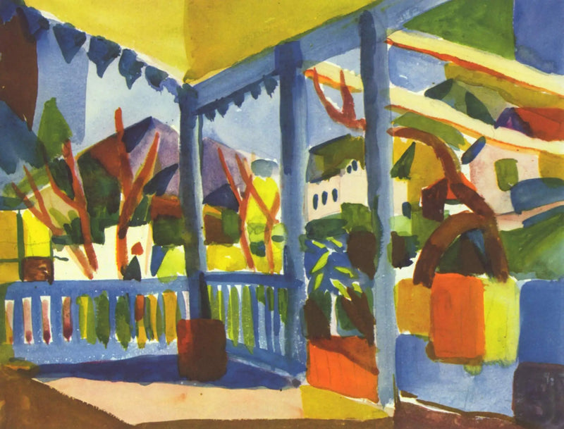 Terraza de la casa de campo en Saint-Germain - August Macke