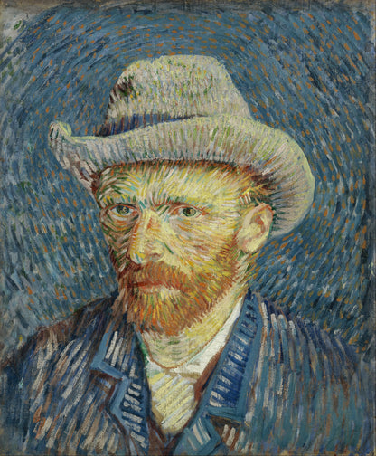 🎩 Autorretrato con sombrero de fieltro gris – Vincent van Gogh (1887–1888)