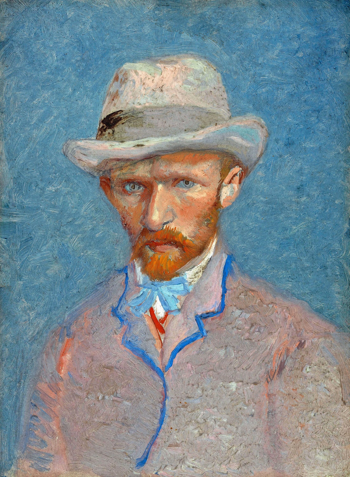 🎩 Autorretrato con un sombrero de paja gris – Vincent van Gogh (1887)
