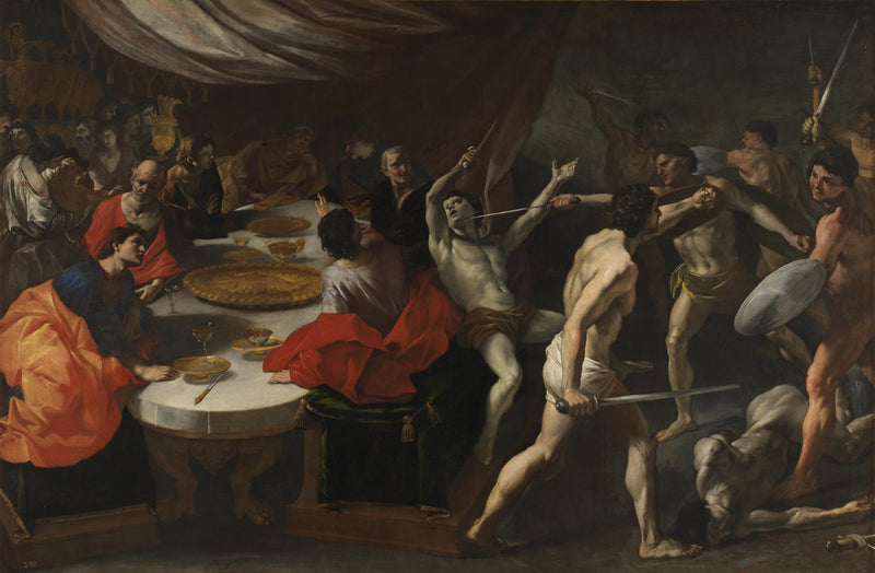 Gladiadores en un banquete - Giovanni Lanfranco