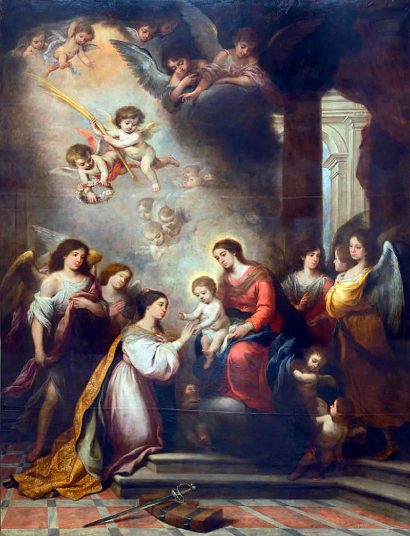El matrimonio místico de Santa Catalina - Bartolomé Esteban Murillo