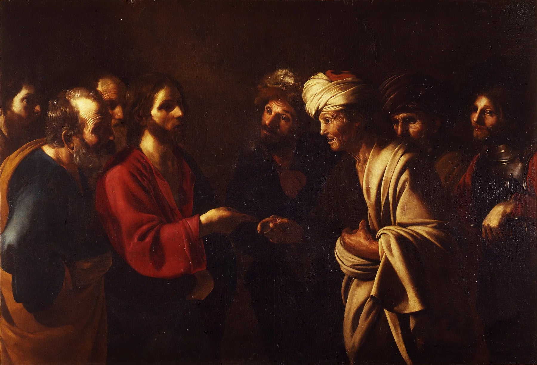 denier de César - Bartolomeo Manfredi image 1 copie de tableau peinte à la main