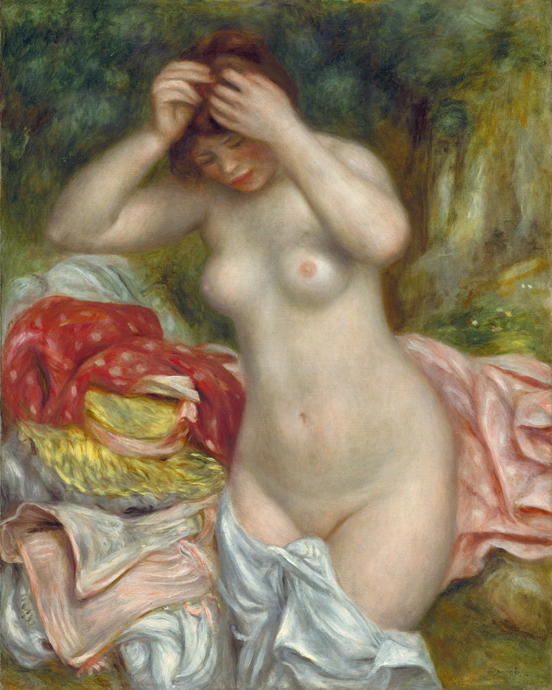 Nadadora arreglándose el cabello - Pierre-Auguste Renoir