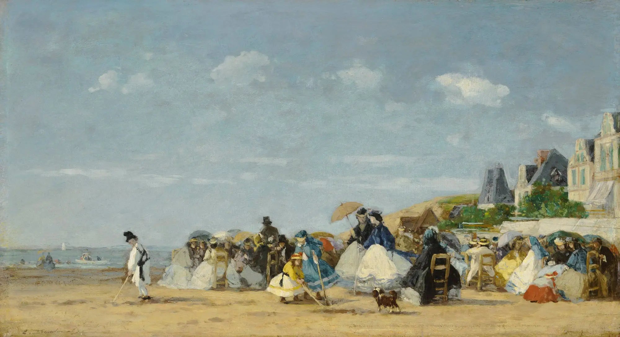 Reproduction du tableau « La plage à Trouville - Eugène Boudin » par Alpha Reproduction en peinture à l’huile