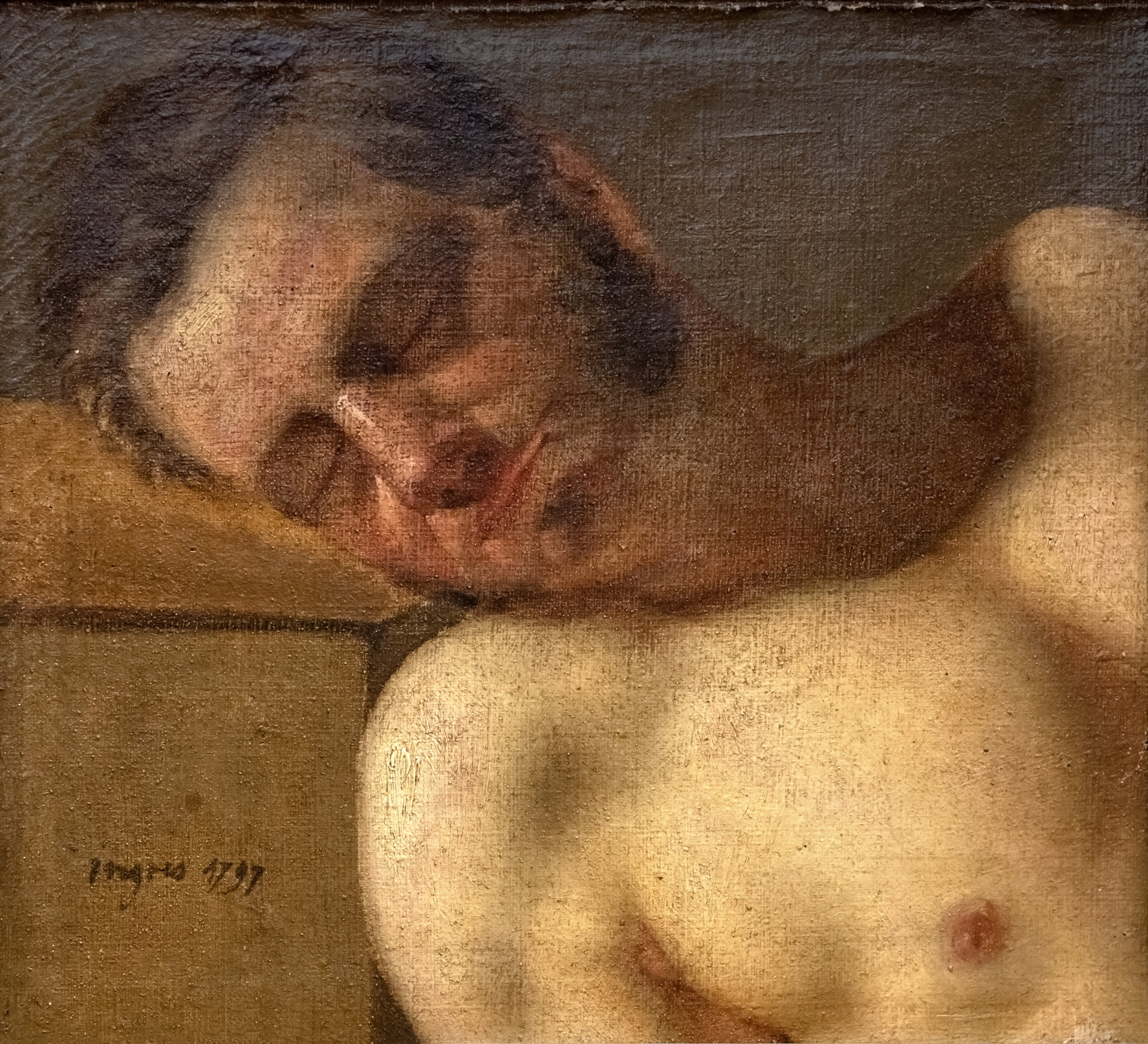 Étude de tête et torse d’homme - Jean-Auguste-Dominique Ingres - Alpha Reproduction