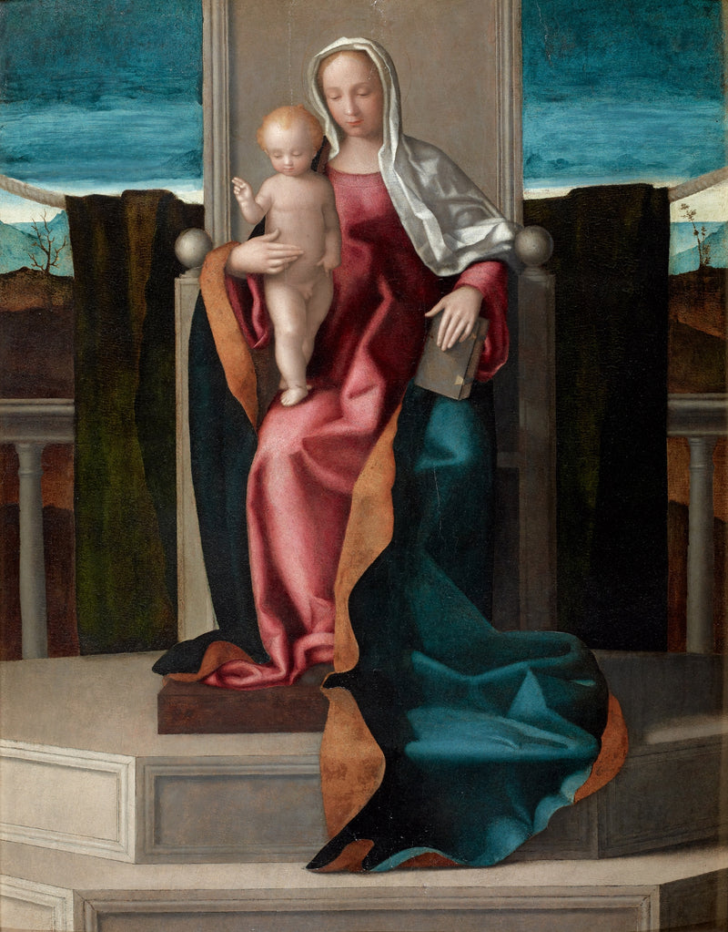 Virgen con el Niño en un trono - Giovanni Bellini