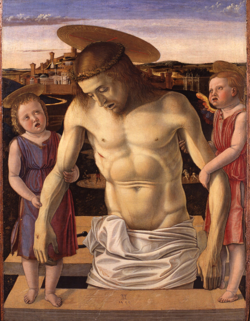 Cristo muerto sostenido por dos ángeles - Giovanni Bellini