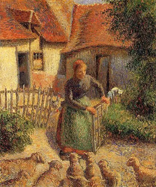 La Pastora inquilina de las ovejas - Camille Pissarro