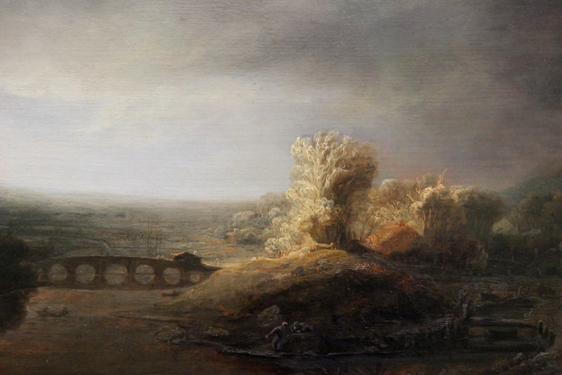 Paisaje con un puente de siete arcos - Rembrandt