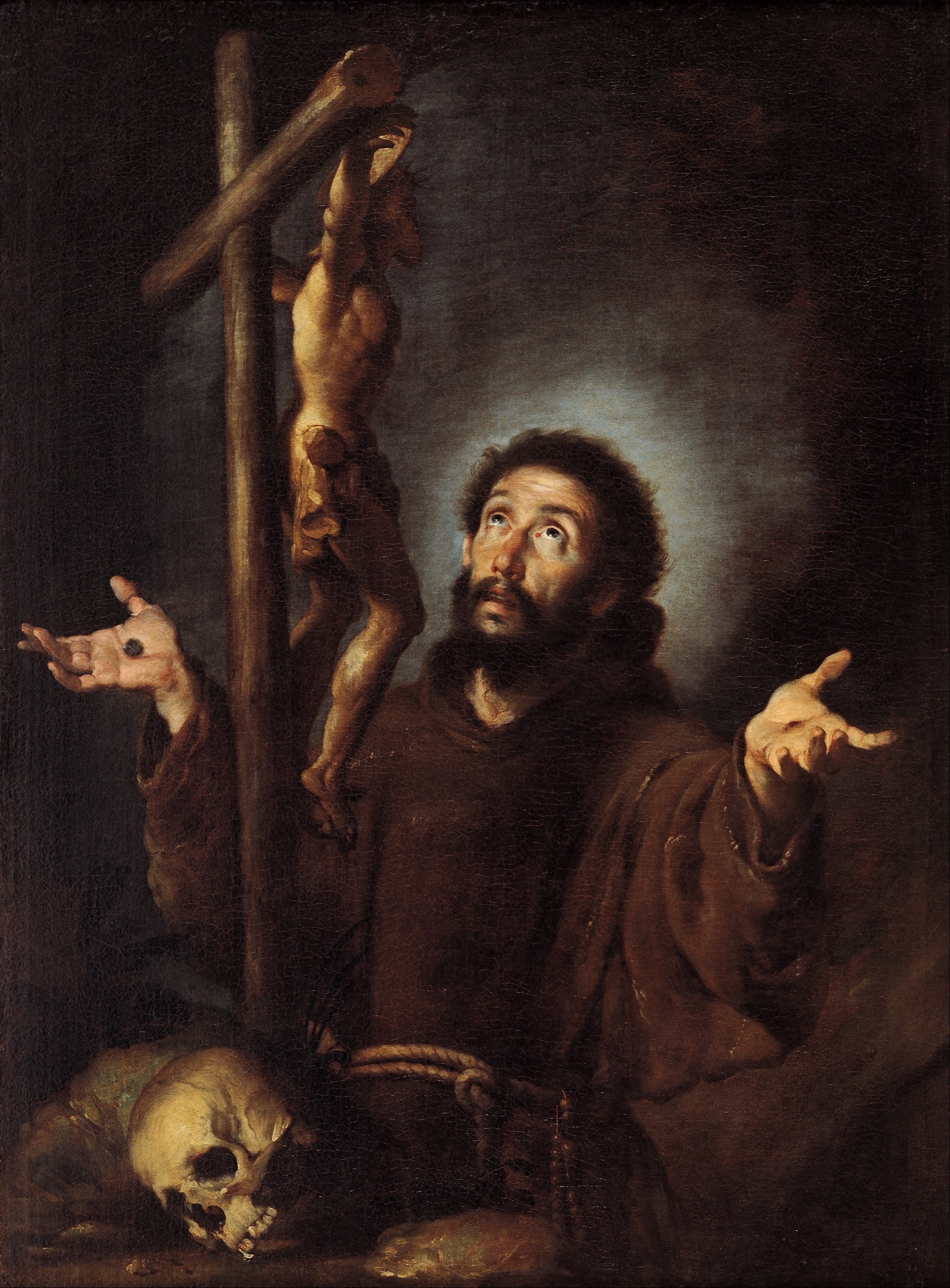 Saint François d'Assise adorant le crucifix - Bernardo Strozzi