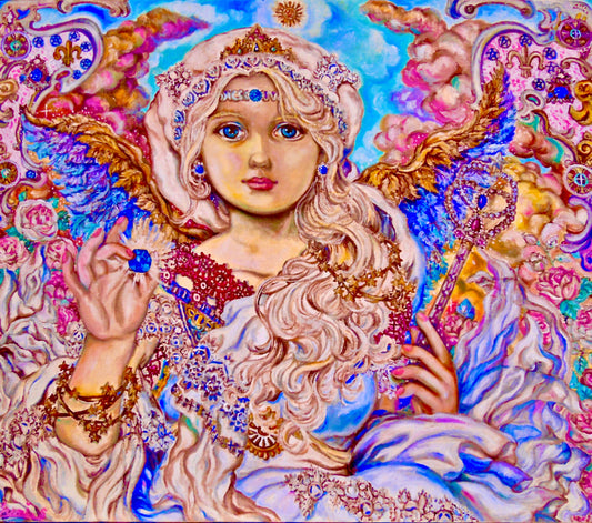 Blue crystal angel - Yumi Sugai Reproductions de tableaux à la peinture à l’huile