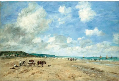 Reproduction du tableau « La Plage de Deauville - Eugène Boudin » par Alpha Reproduction en peinture à l’huile