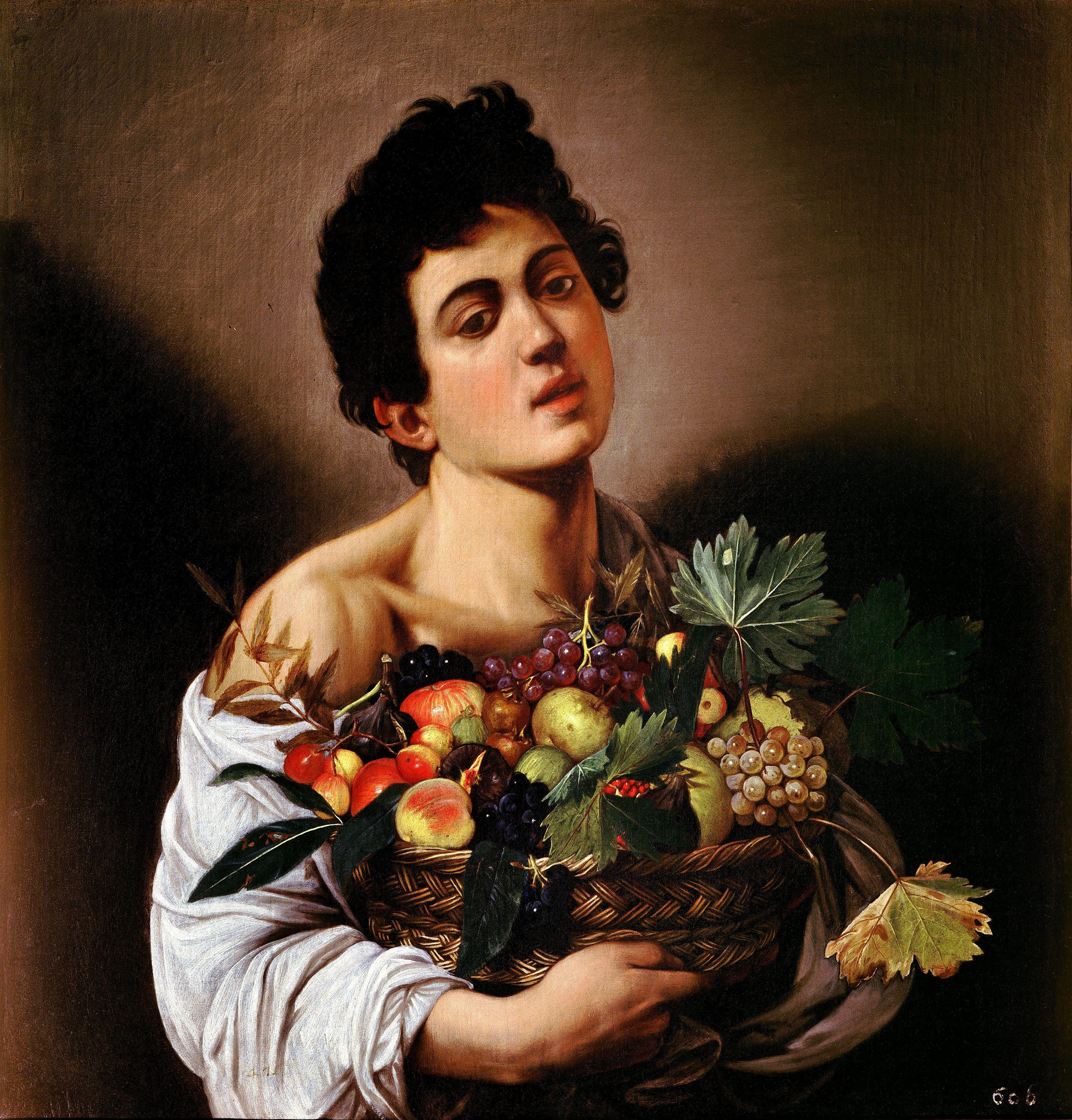 Reproduction du tableau « Garçon avec un panier de fruits - Le Caravage » par Alpha Reproduction en peinture à l’huile