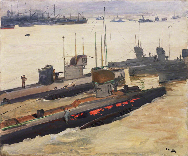 Submarinos minadores británicos, Harwich - John Lavery