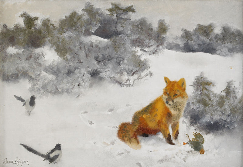Zorro en un paisaje invernal - Bruno Liljefors