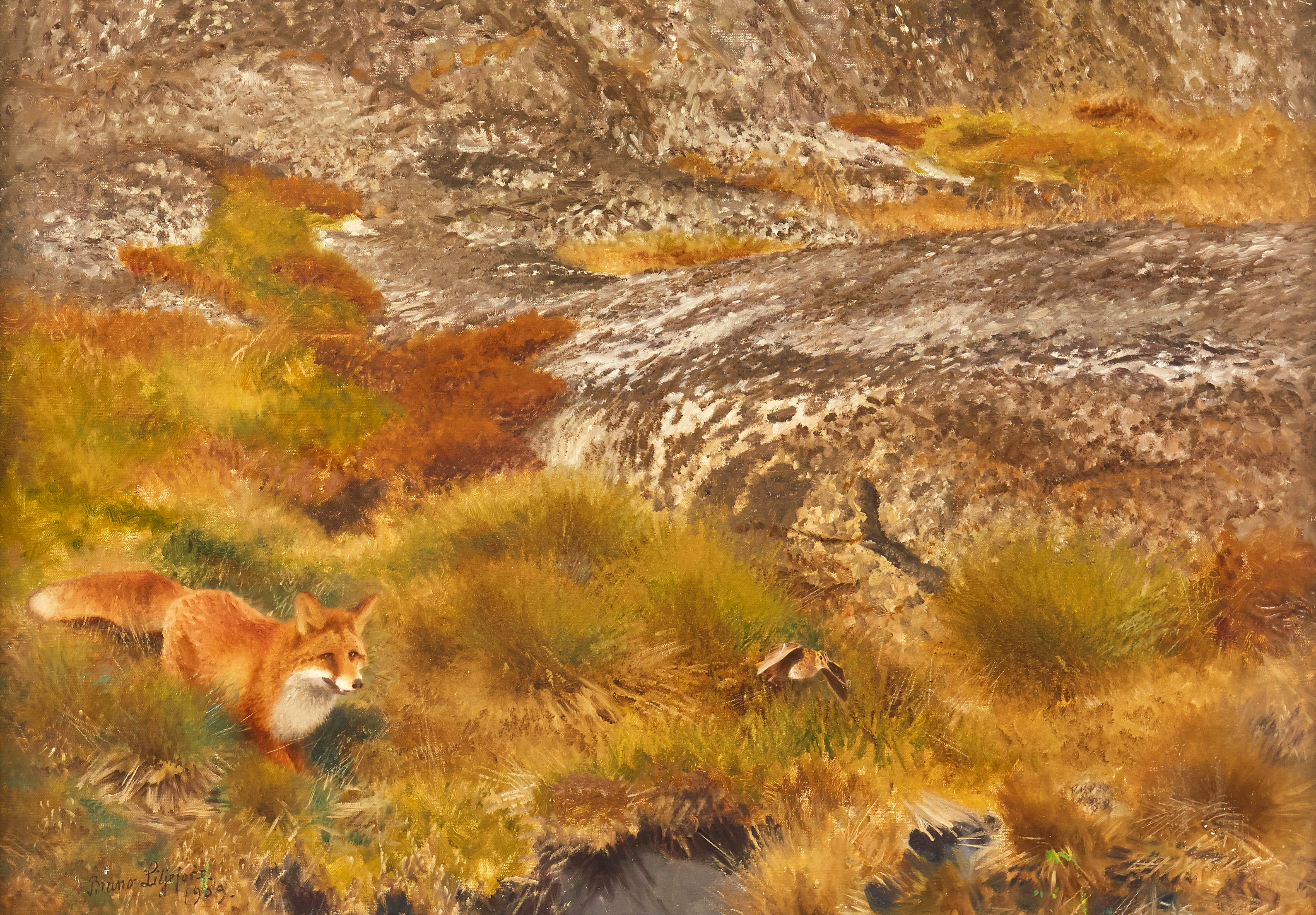 Renard et bécassine des marais - Bruno Liljefors