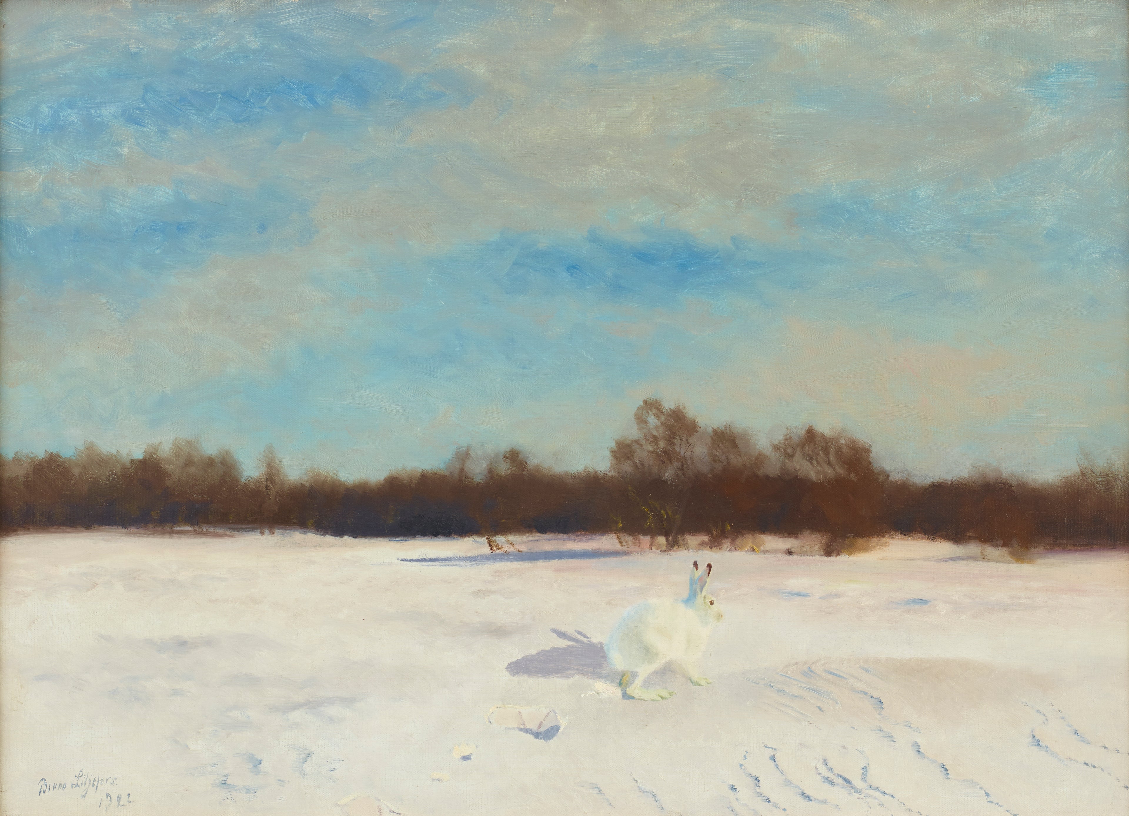 Lièvre dans un paysage hivernal - Bruno Liljefors