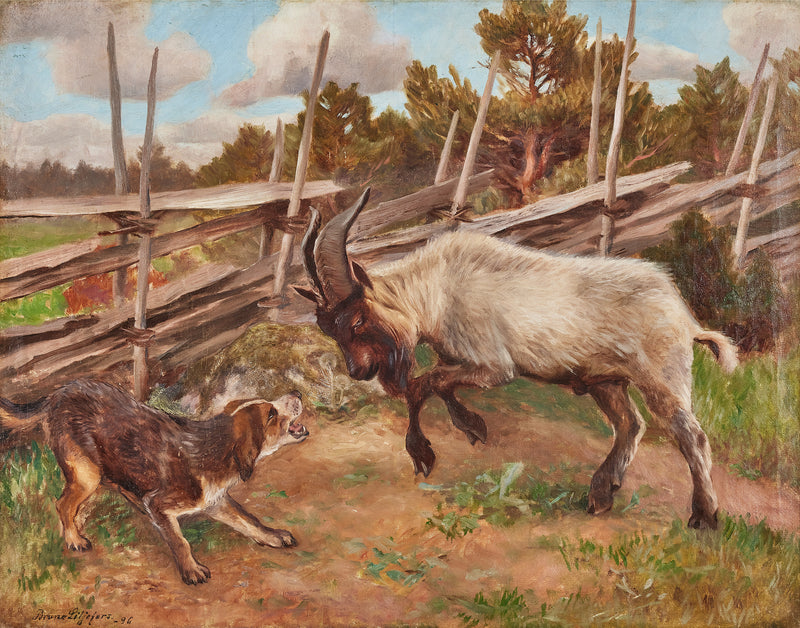 Cabra dando cabezazos - Bruno Liljefors