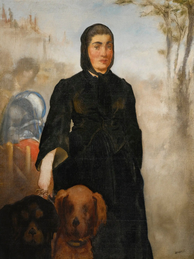 Mujer con perros - Édouard Manet
