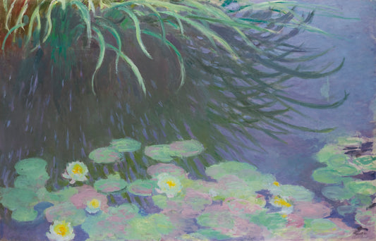 🌿 Nenúfares con reflejos de hierbas altas, Claude Monet