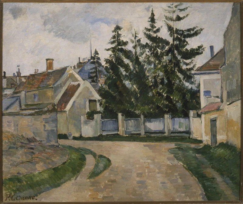 Casas y abetos - Paul Cézanne
