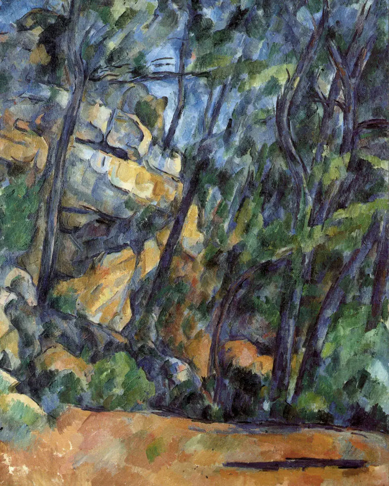 Árboles y rocas en el parque del Castillo Negro - Paul Cézanne