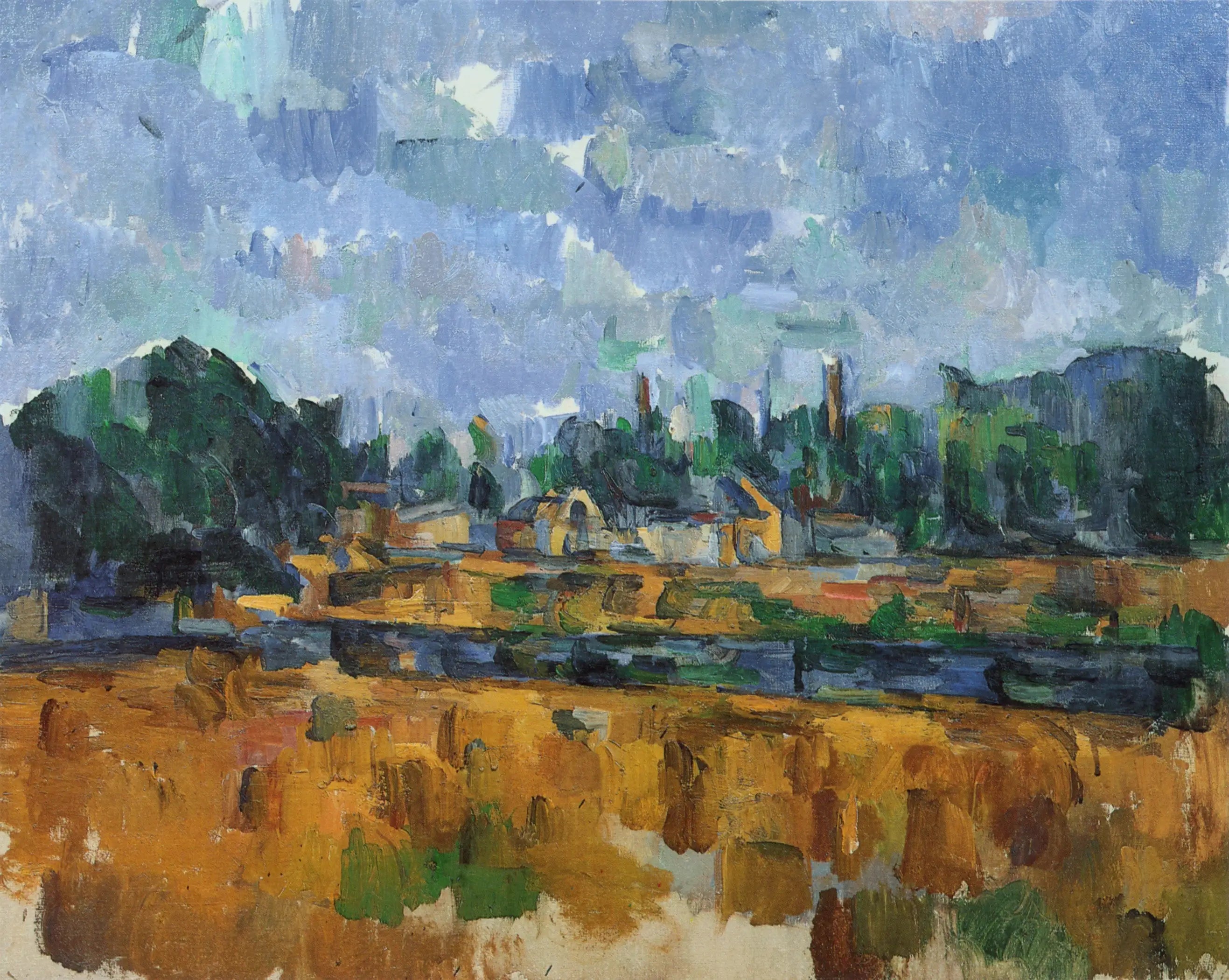 Reproduction du tableau « Bords d'une rivière - Paul Cézanne » par Alpha Reproduction en peinture à l’huile