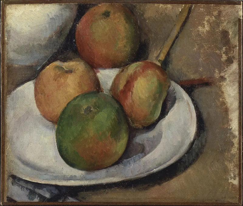 Cuatro manzanas y un cuchillo - Paul Cézanne