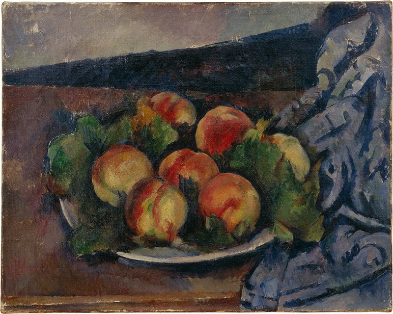 Plato de duraznos - Paul Cézanne
