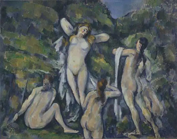 Reproduction du tableau « Les Baigneuses - Paul Cézanne » par Alpha Reproduction en peinture à l’huile