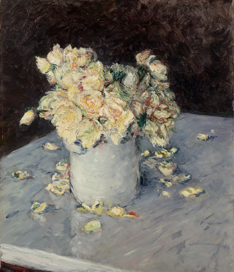 Rosas amarillas en un jarrón - Gustave Caillebotte