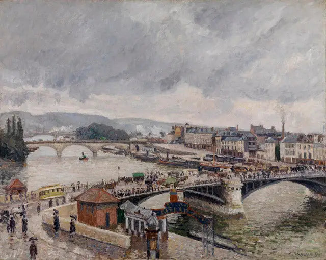 Ruan. Los puentes Boieldieu y Corneille, efecto de lluvia - Camille Pissarro