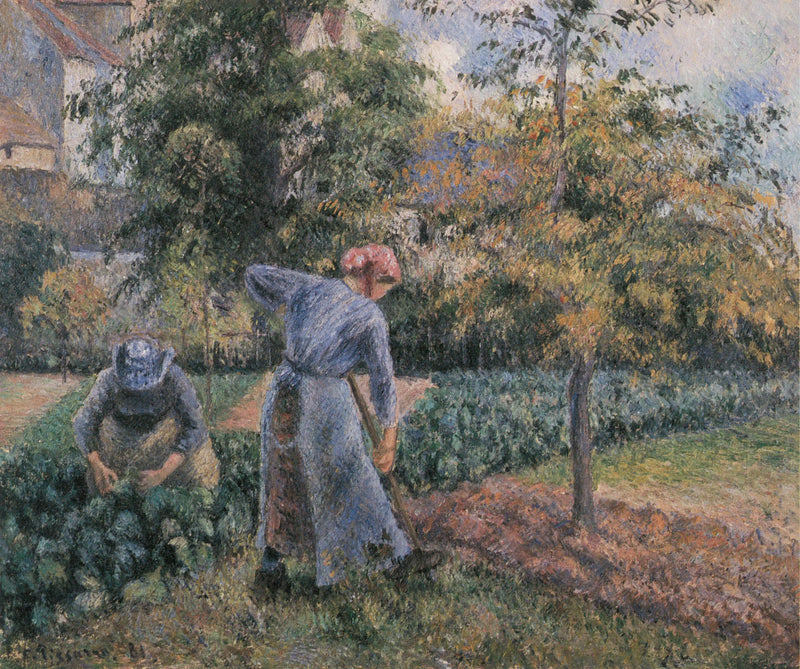 En el huerto de Pontoise - Camille Pissarro