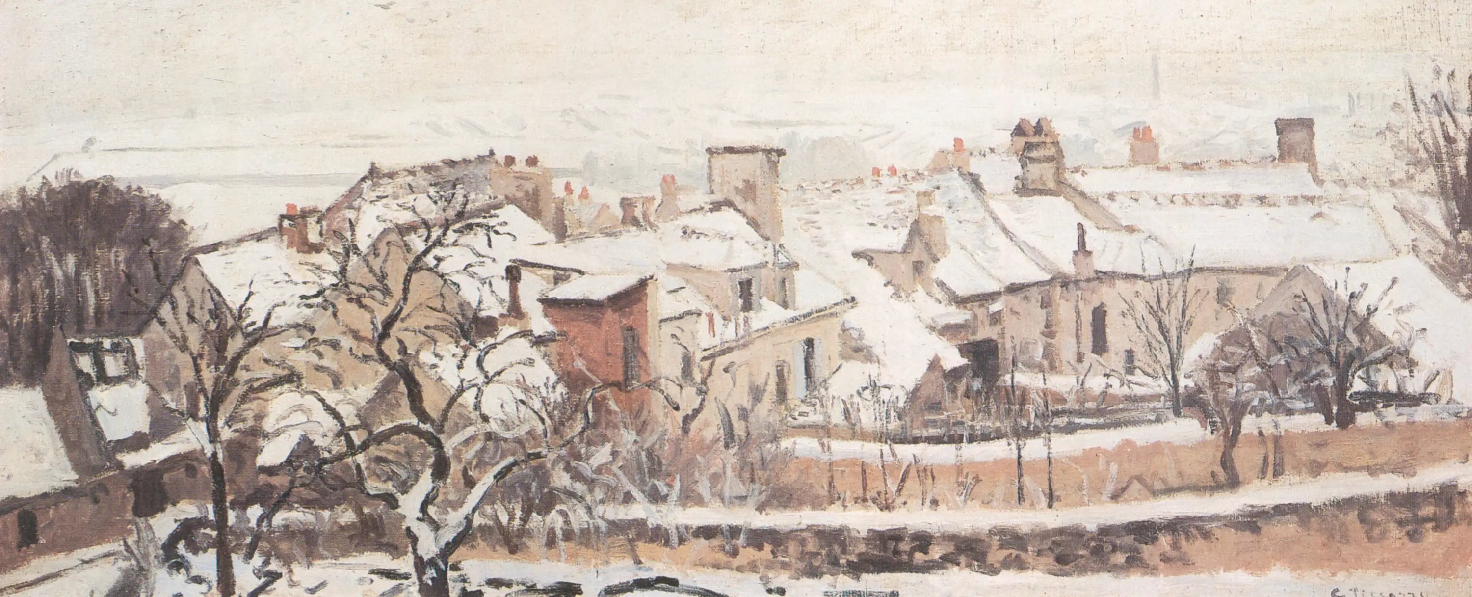 Reproduction du tableau « Hiver - Camille Pissarro » par Alpha Reproduction en peinture à l’huile