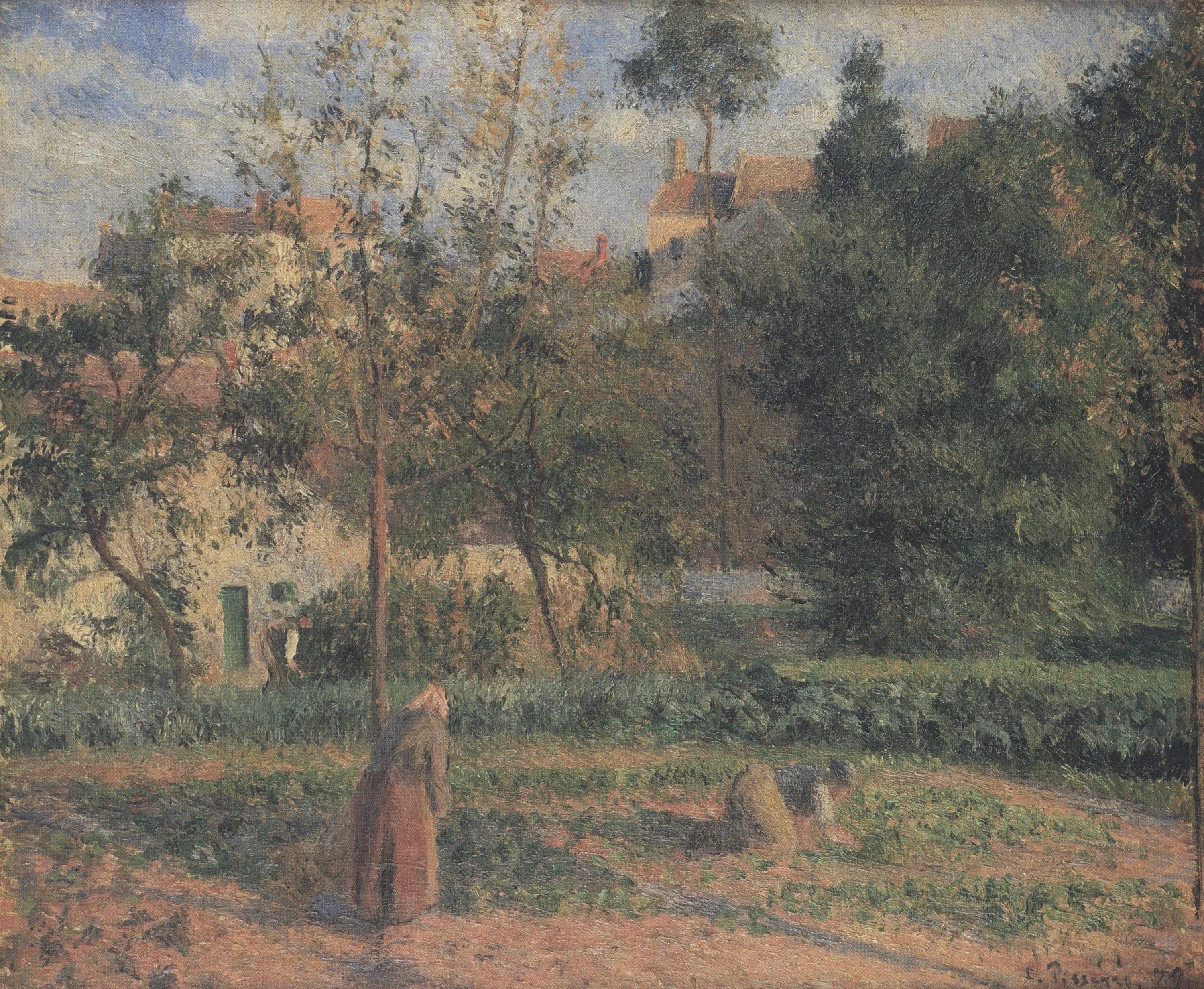 Reproduction du tableau « jardin potager à l'Hermitage. Pontoise - Camille Pissarro » par Alpha Reproduction en peinture à l’huile