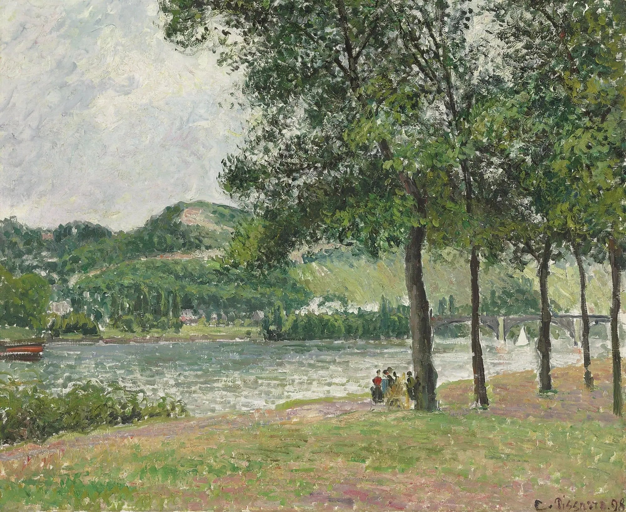 Reproduction du tableau « Cours-la-Reine à Rouen, ciel couvert - Camille Pissarro » par Alpha Reproduction en peinture à l’huile
