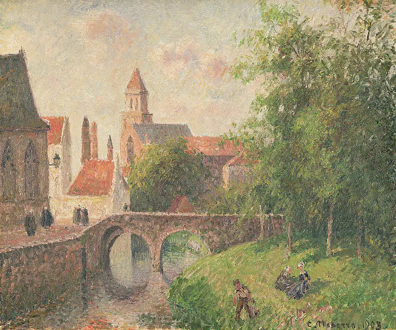 El Puente de la Llave en Brujas, Bélgica - Camille Pissarro
