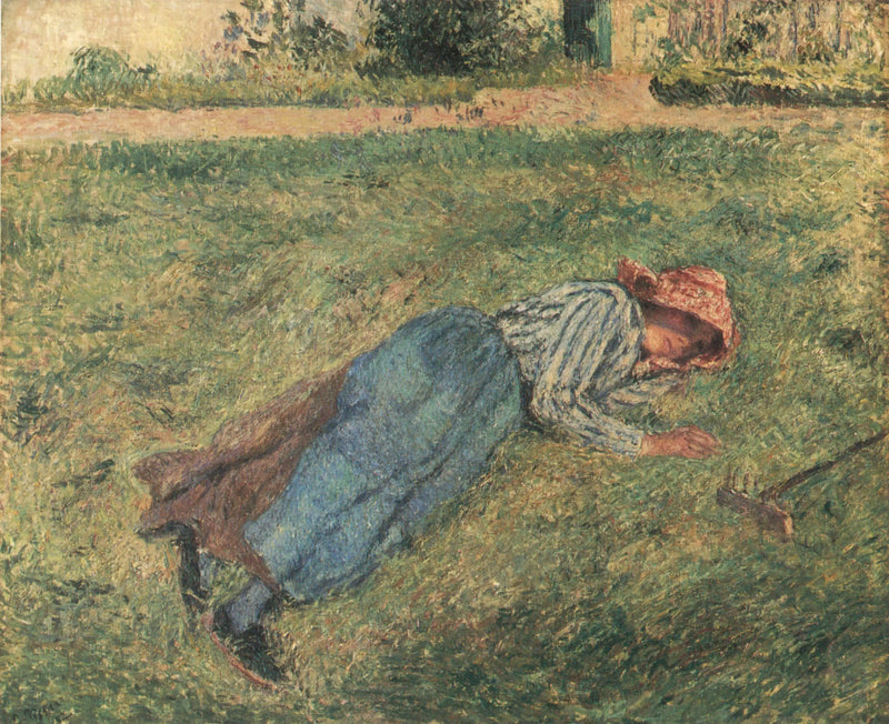El Reposo, campesina acostada en la hierba, Pontoise - Camille Pissarro