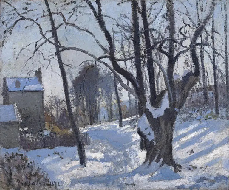 Camino de los Huecos, Louveciennes, nieve - Camille Pissarro