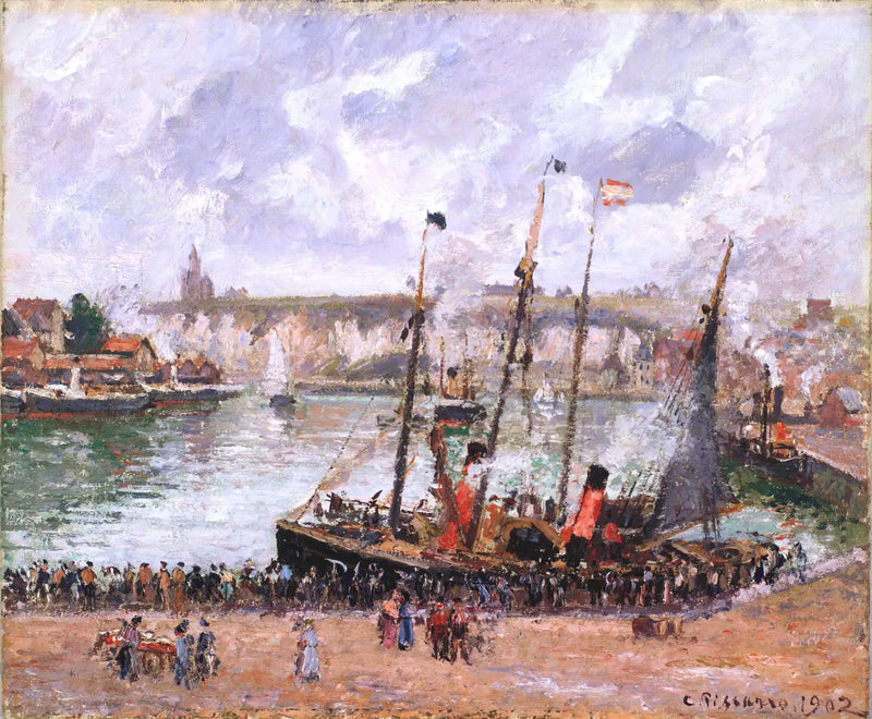 El Puerto de Dieppe - Camille Pissarro