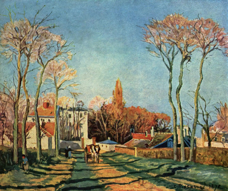 Entrada del pueblo de Voisins - Camille Pissarro