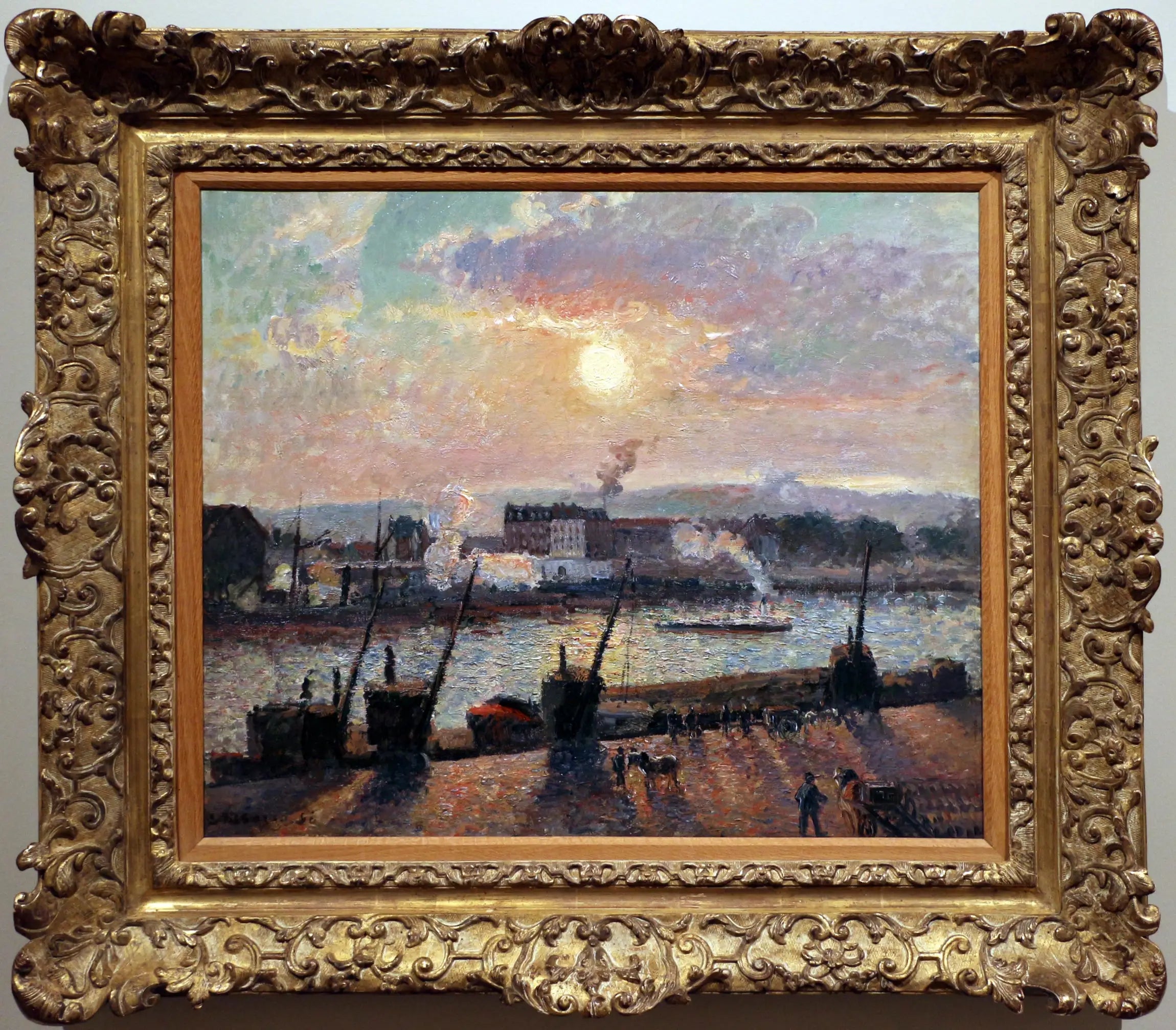 Reproduction du tableau « Quai de la Bourse, Rouen, soleil couchant - Camille Pissarro » par Alpha Reproduction en peinture à l’huile