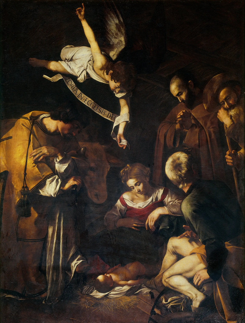 La Natividad con san Francisco y san Lorenzo - Caravaggio
