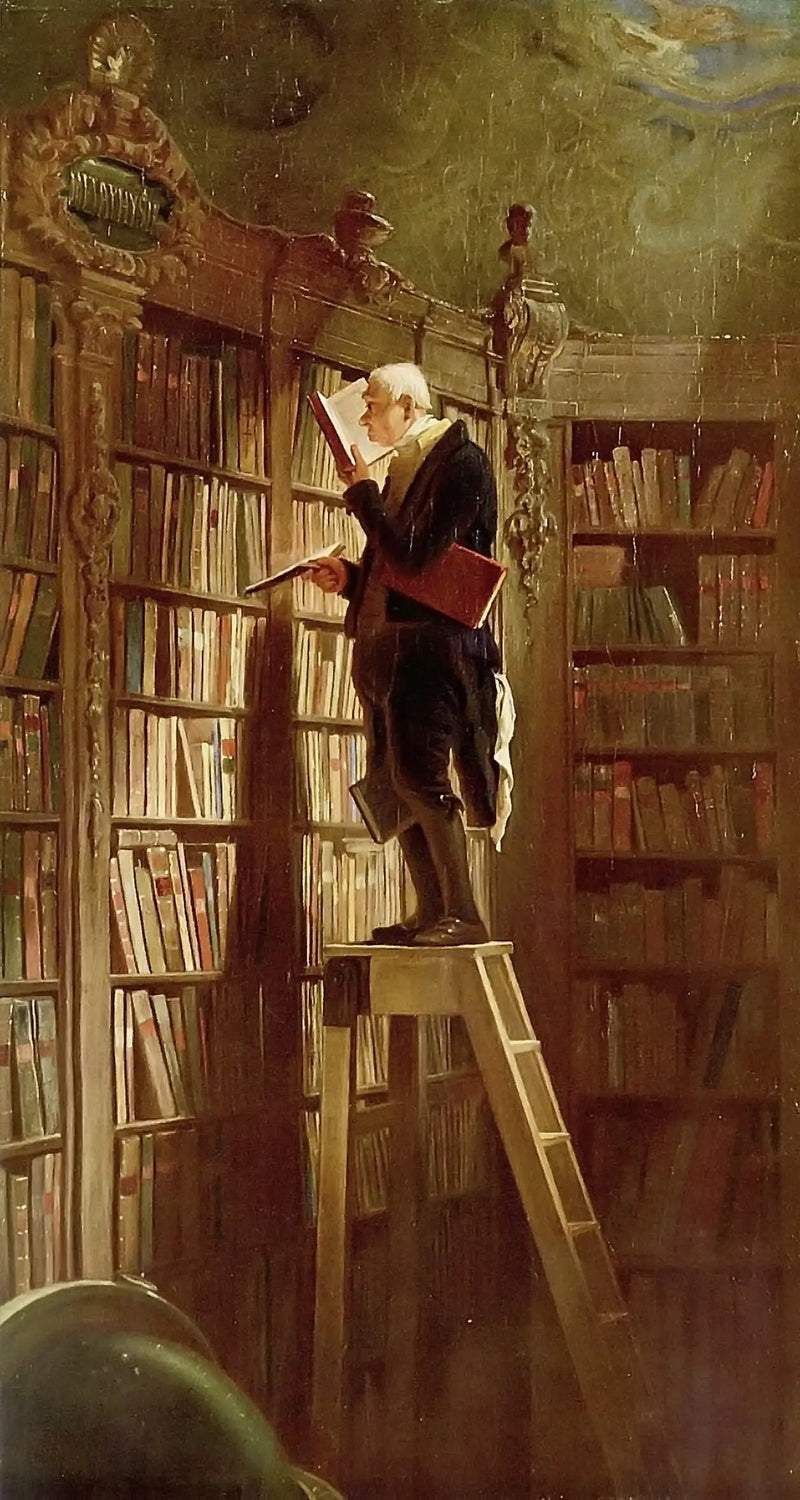 El Rata de biblioteca, detalle - Carl Spitzweg