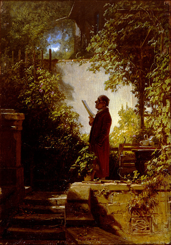 Le Lecteur de journal dans le jardin - Carl Spitzweg - Alpha Reproduction