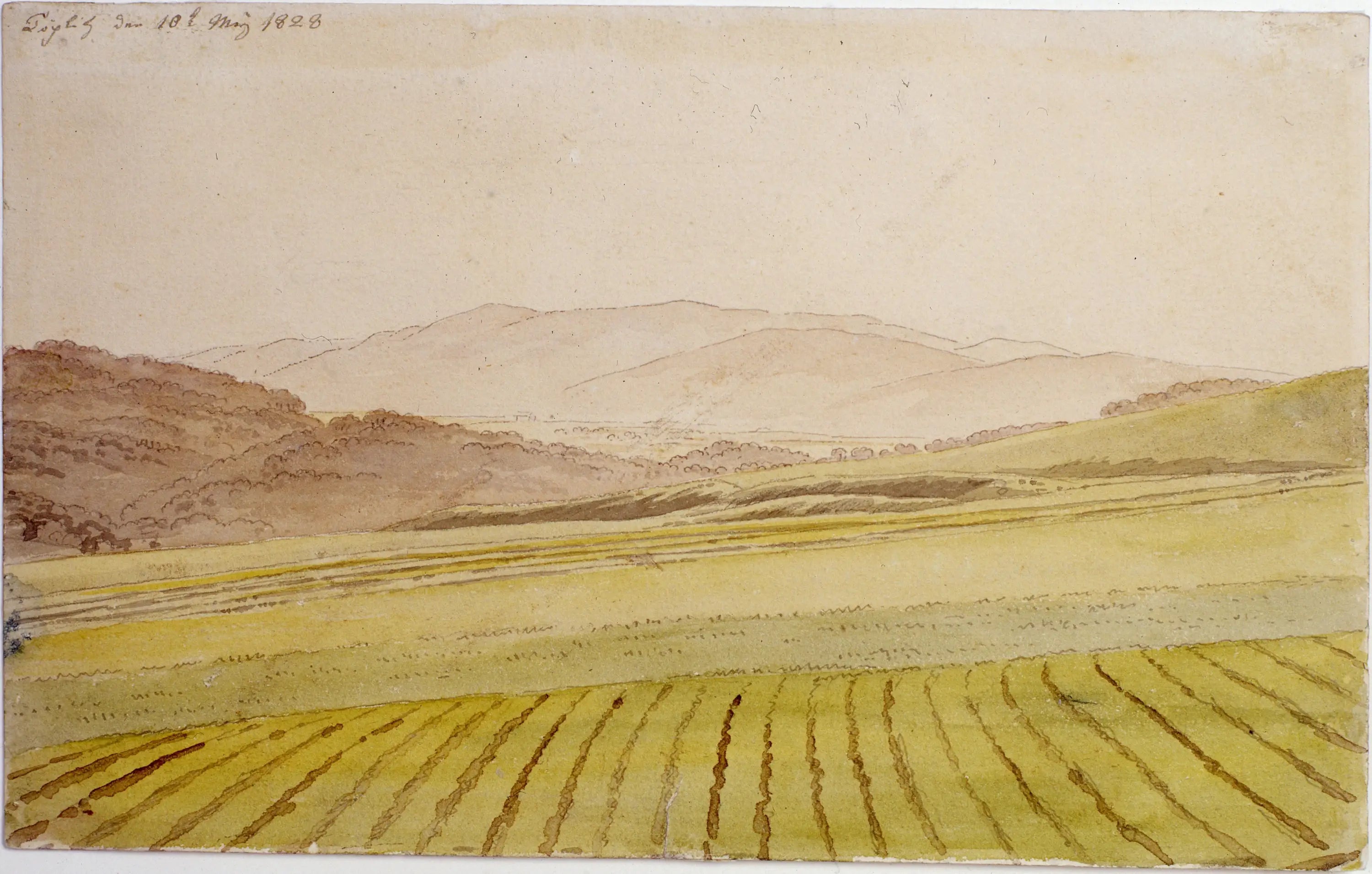 Reproduction du tableau « Paysage de Bohême - Caspar David Friedrich » par Alpha Reproduction en peinture à l’huile