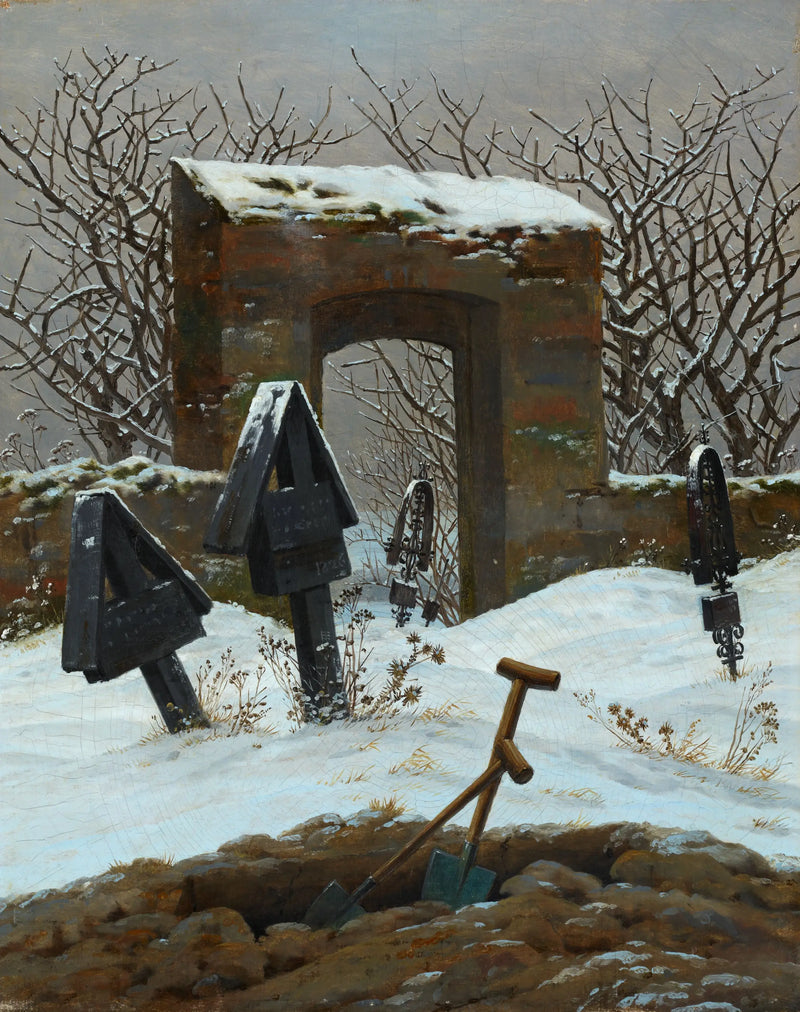 Cementerio bajo la nieve - Caspar David Friedrich