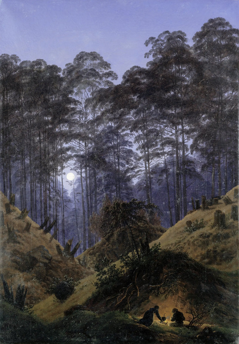 Dentro del bosque a la luz de la luna - Caspar David Friedrich