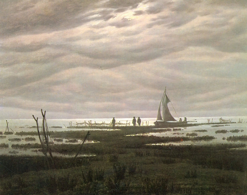 Paisaje plano en la bahía de Greifswald - Caspar David Friedrich