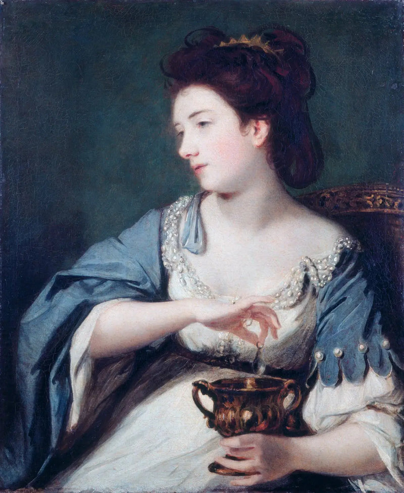 Kitty Fisher (1741–1767) en el papel de Cleopatra disolviendo la perla - Joshua Reynolds